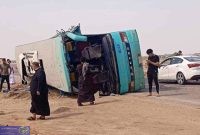 ۲۸ کشته در واژگونی اتوبوس زائران پاکستانی د ریزد