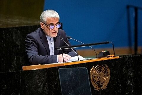 نماینده ایران در سازمان ملل: امارات به خاطر در اختیار گذاشتن سرزمین خود برای حمله به ایران باید غرامت بپردازد نماینده ایران در سازمان ملل: امارات به خاطر در اختیار گذاشتن سرزمین خود برای حمله به ایران باید غرامت بپردازد